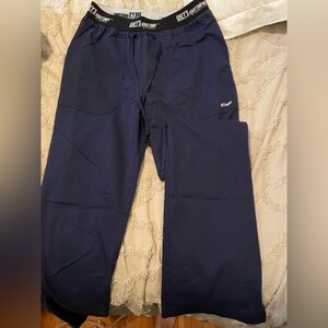 Greys anatomy navy blue straight wide leg scrub pants size XS